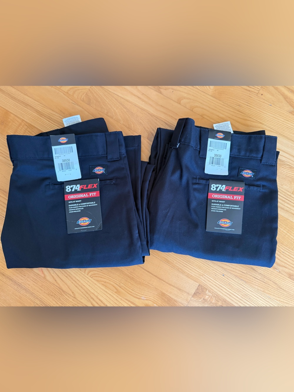 NWT LOT 2 PAIRS Dickies 874 Flex Original Fit Work Pants - Black
